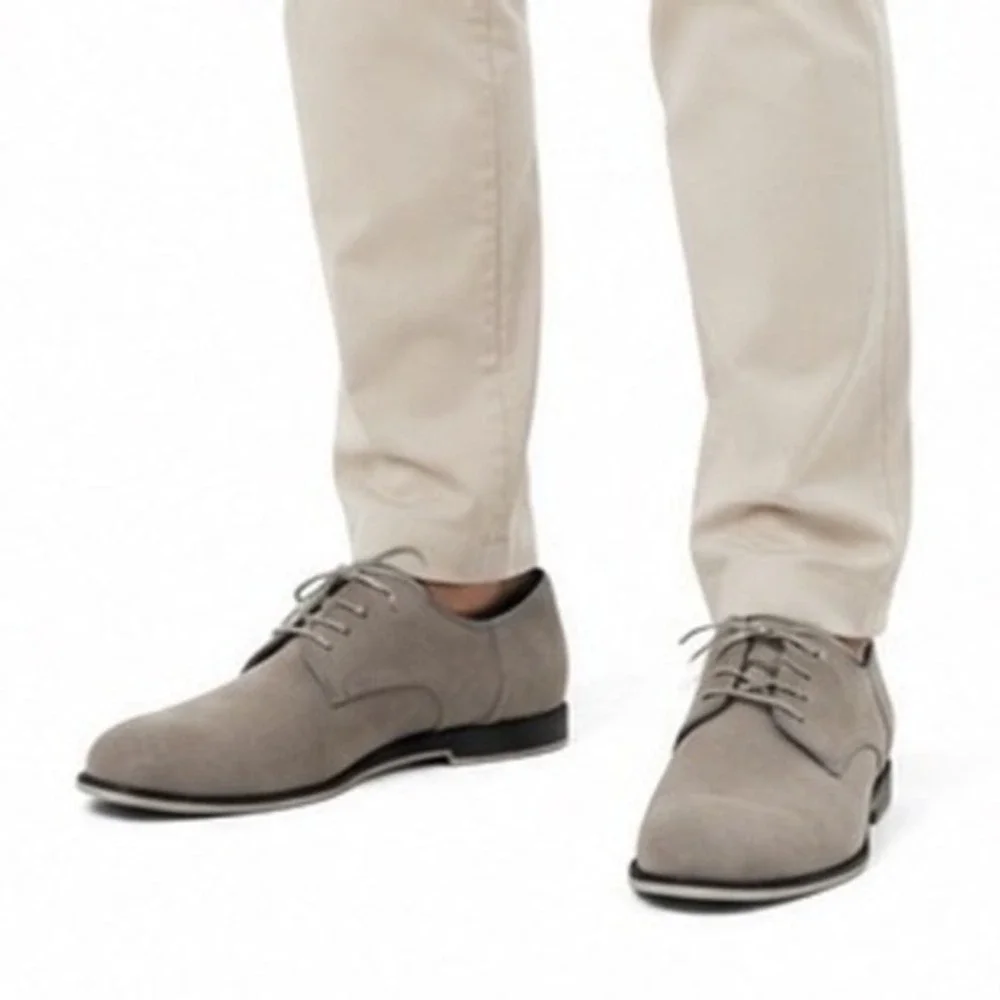 Calvin Klein Brodie‎ Grey Suede Lace Up Oxford Dress Shoes 13M Preppy 06-04